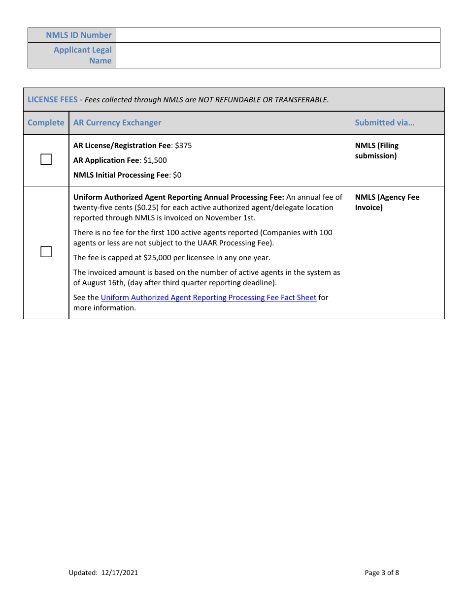 Ar Currency Exchanger New Application Checklist (Company) - Arkansas, Page 3