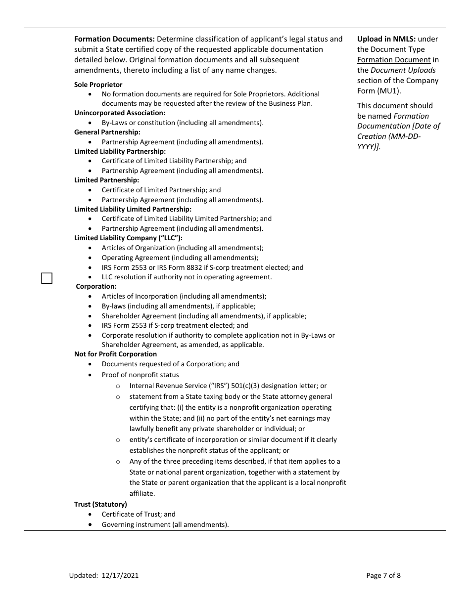 Ar Currency Exchanger New Application Checklist (Company) - Arkansas, Page 7