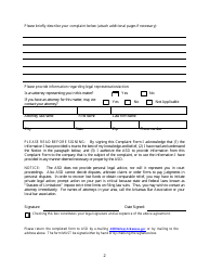 Complaint Form - Arkansas, Page 2
