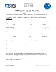 Agent of the Issuer Renewal Application - Arkansas