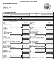Personal Balance Sheet - Arkansas