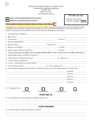 Document preview: Form IS-11 Application for Seed Buyer License - Idaho