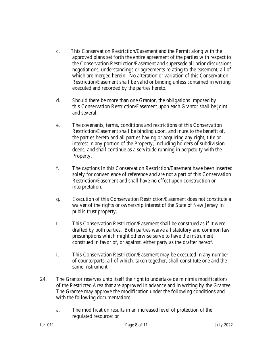 Grant of Conservation Restriction / Easement (Dune Area) - New Jersey, Page 8