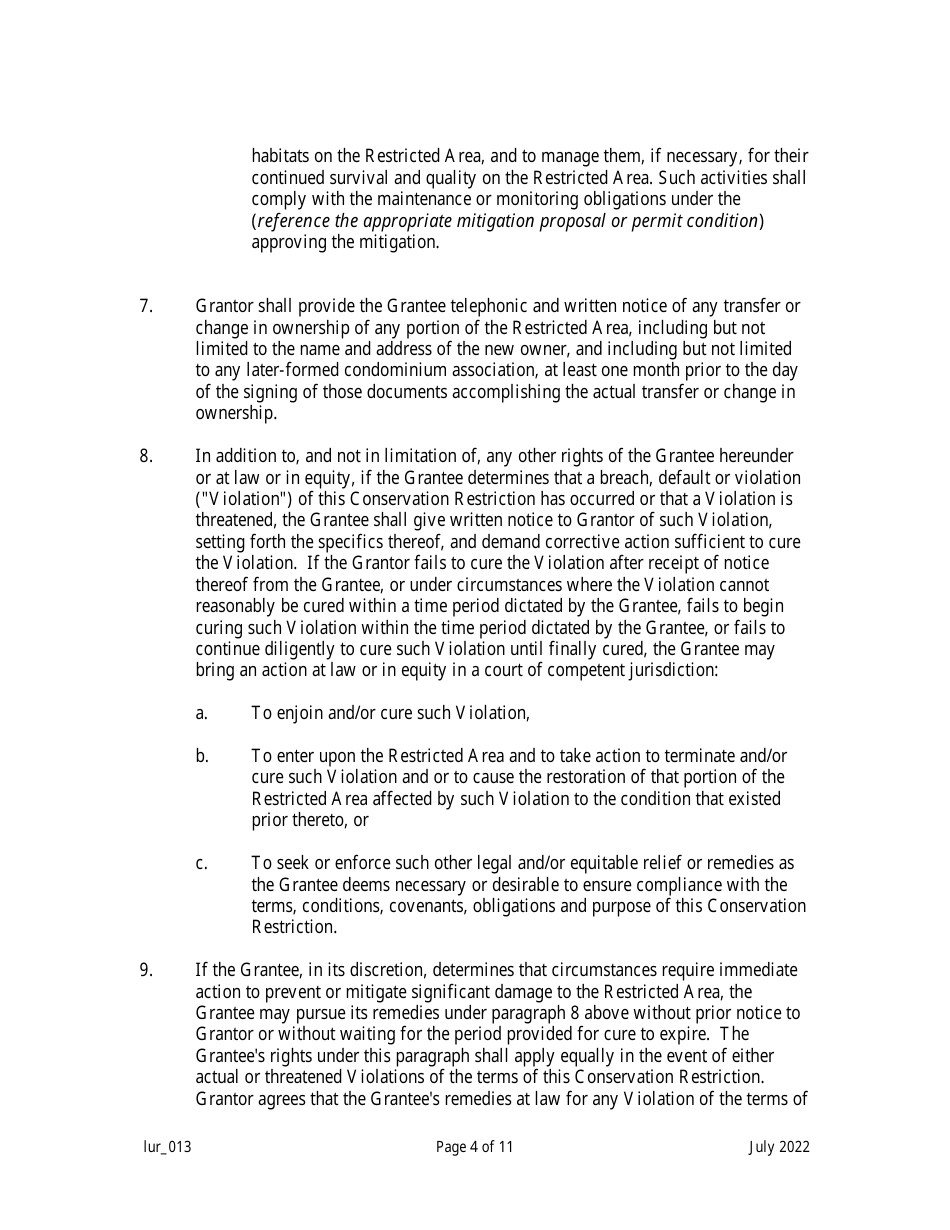 Grant of Conservation Restriction (Riparian Zone Mitigation) - New Jersey, Page 4