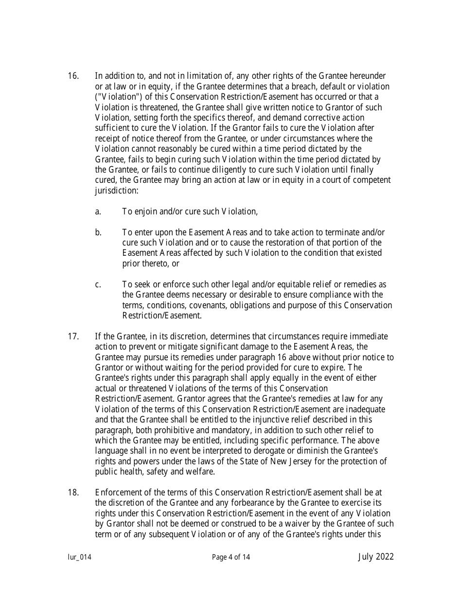 Grant of Conservation Restriction / Easement (Public Access to the Waterfront) - New Jersey, Page 4
