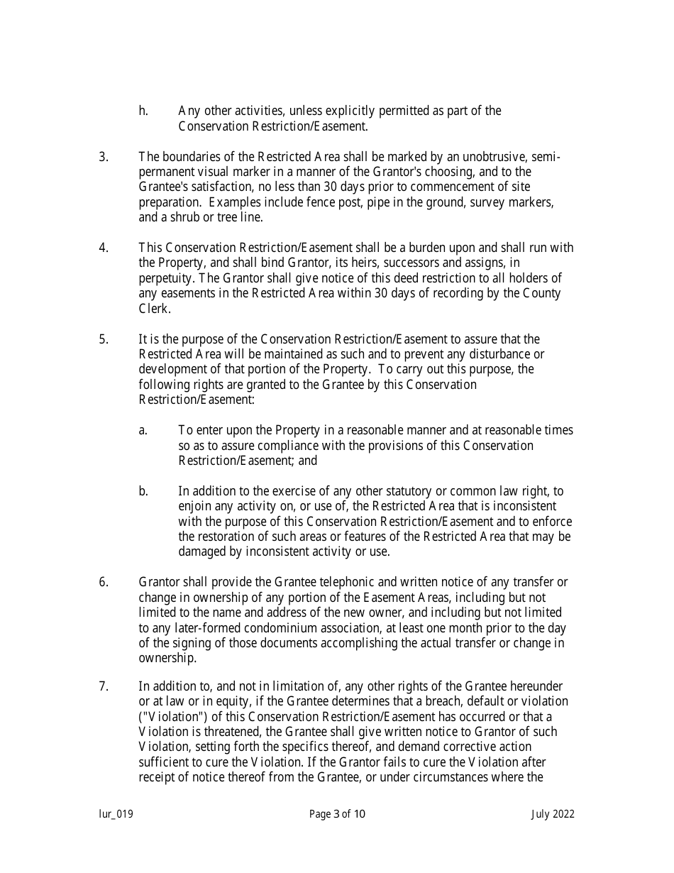 Grant of Conservation Restriction / Easement (Transition Area and Adjacent Wetlands) - New Jersey, Page 3