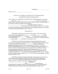 Document preview: Grant of Conservation Restriction/Easement (Special Water Resource Protection Area) - New Jersey