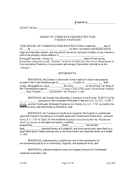 Document preview: Grant of Conservation Restriction (Transition Area Waiver) - New Jersey