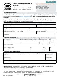 Form DRS MS102 Enrollment for Leoff or Wsprs - Washington