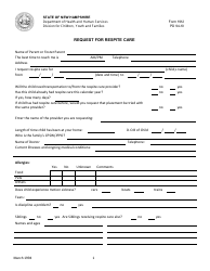 Form 1912 Request for Respite Care - New Hampshire