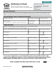 Form DRS MS292 Notification of Death - Washington