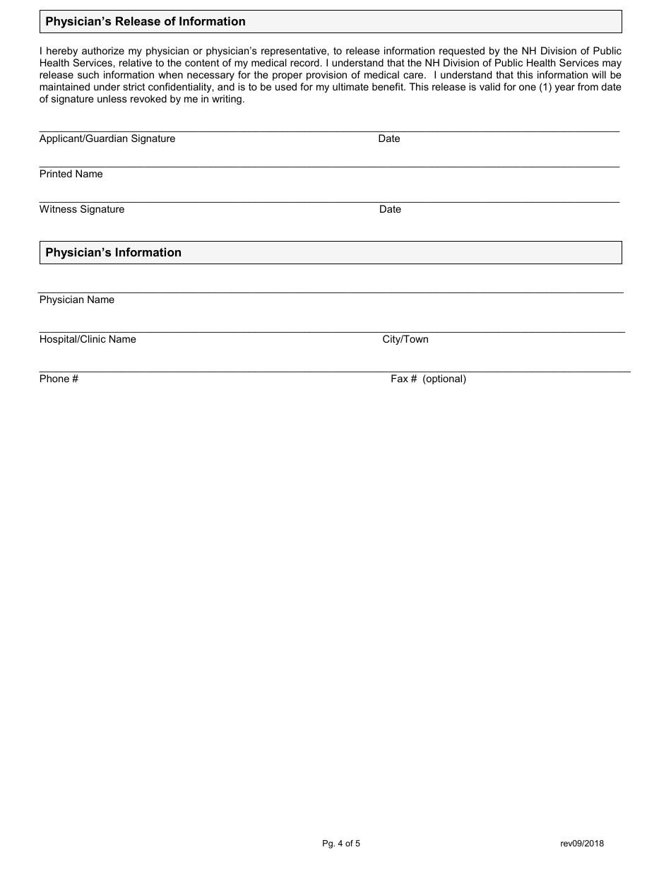 New Hampshire Nh Tb Financial Assistance Application Fill Out, Sign
