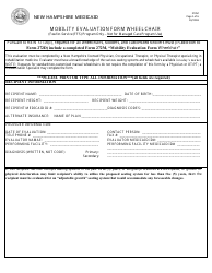 Form 272M Mobility Evaluation Form Wheelchair (Fee-For-Service (Ffs) Program Only - Not for Managed Care Program Use) - New Hampshire