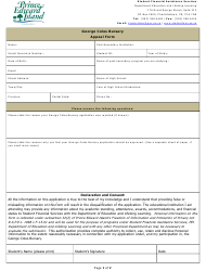 &quot;George Coles Bursary Appeal Form&quot; - Prince Edward Island, Canada