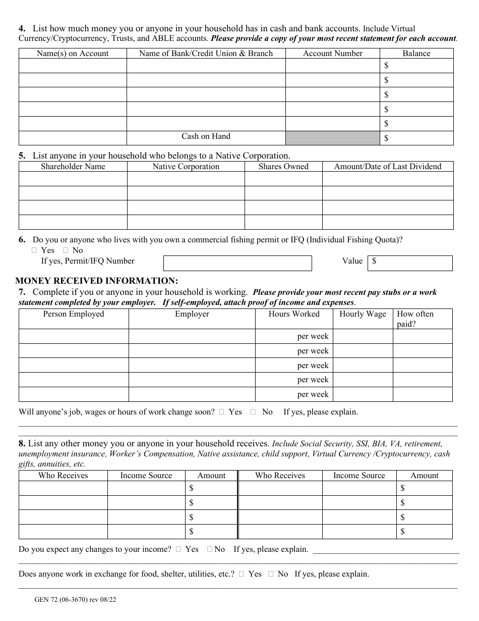 Form GEN72 Eligibility Review Form - Alaska, Page 3