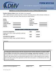 Form MV210A Application for an Out-of-State Inspection to Renew a Delaware Registered Vehicle - Delaware, Page 6