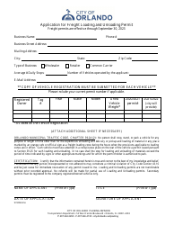 Application for Freight Loading and Unloading Permit - City of Orlando, Florida