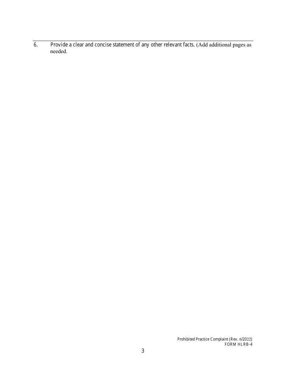 Form HLRB-4 Prohibited Practice Complaint - Hawaii, Page 3