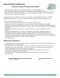 Apprenticeship Application Form - Prince Edward Island, Canada, Page 4