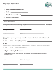 Apprenticeship Application Form - Prince Edward Island, Canada, Page 5