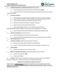 Document preview: Vehicle Permit Application Checklist - City of Orlando, Florida