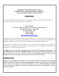 Single and Two Family Structure Application - Community Reinvestment Area Program - City of Cleveland, Ohio, Page 5