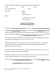 Form CSF01 1806 Consent for Disclosure: Child Attending School - Oregon