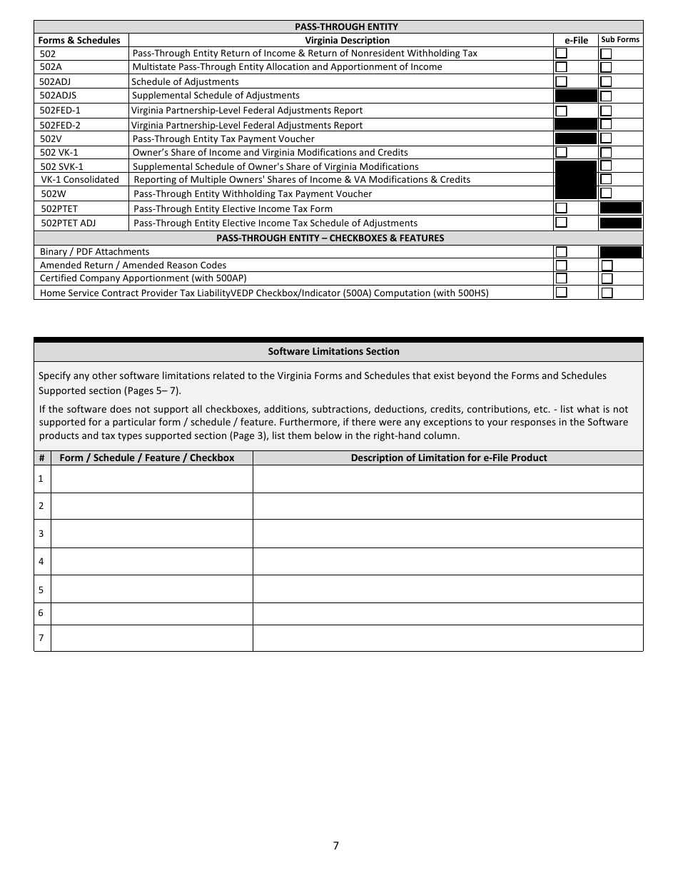 Tax Software Provider Letter of Intent - Virginia, Page 7