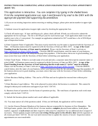 Form RDMV705 Application - Inspection Station Appointment - New Hampshire