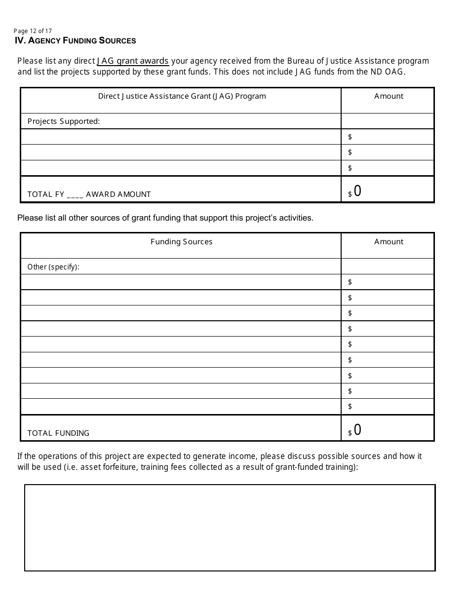 Edward Byrne Justice Assistance Grant (Jag) and Lottery Grant Application - North Dakota, Page 12
