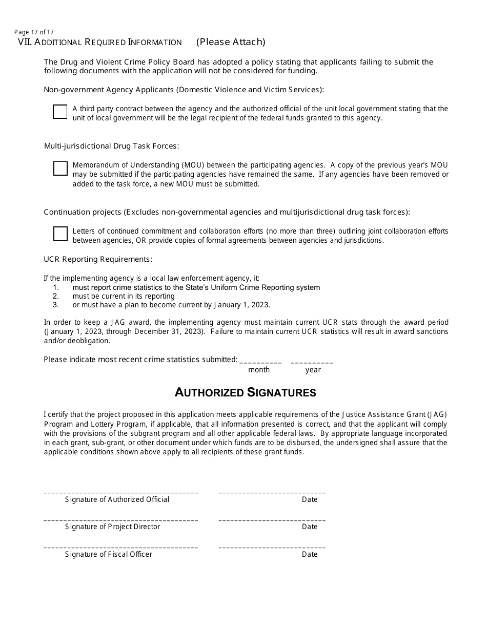 Edward Byrne Justice Assistance Grant (Jag) and Lottery Grant Application - North Dakota, Page 17