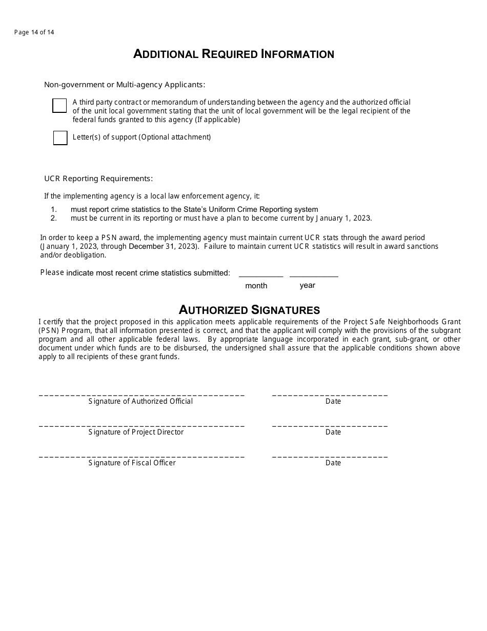 Project Safe Neighborhoods Grant Funds Request - North Dakota, Page 14