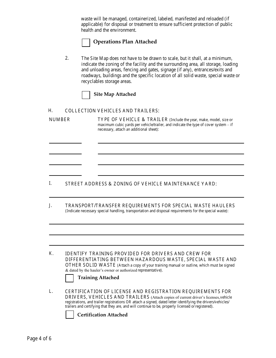 Commercial Hauler  Special Waste Hauler Registration Form - New Mexico, Page 4