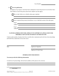 Form AOCDFGF3F Affidavit in Support of Application for Deferral or Waiver of Service of Process Fee - Arizona, Page 2