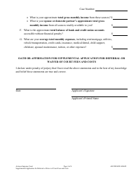 Form AOCDFGF9F Supplemental Application for Deferral or Waiver of Court Fees and Costs - Arizona, Page 4