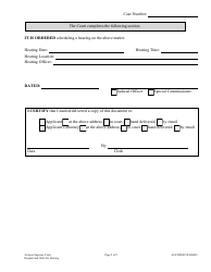 Form AOCDFGF12F Request and Order for Hearing - Arizona, Page 2