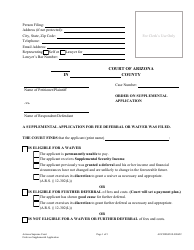 Form AOCDFGF10F Order on Supplemental Application - Arizona