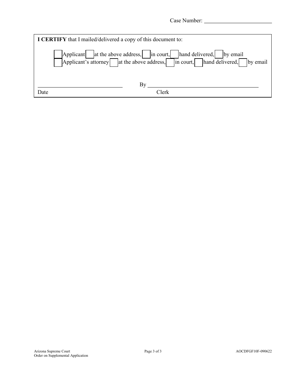 Form AOCDFGF10F Order on Supplemental Application - Arizona, Page 3