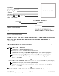 Document preview: Form AOCDFGF11F Order on Supplemental Application (After Hearing) - Arizona