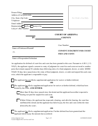 Form AOCDFGF8F Consent Judgment for Court Fees and Costs - Arizona