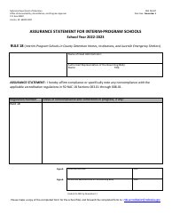 Form NDE08-047 Assurance Statement for Interim-Program Schools - Nebraska