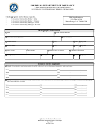 Application for Resident or Nonresident Reinsurance Intermediary Broker or Manager - Louisiana, Page 2