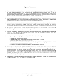 Request for Pre-application Eligibility Determination - Louisiana, Page 2