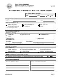 Document preview: Form 1653 Behavioral Health and Narcotic Medication Consent Request - New Hampshire