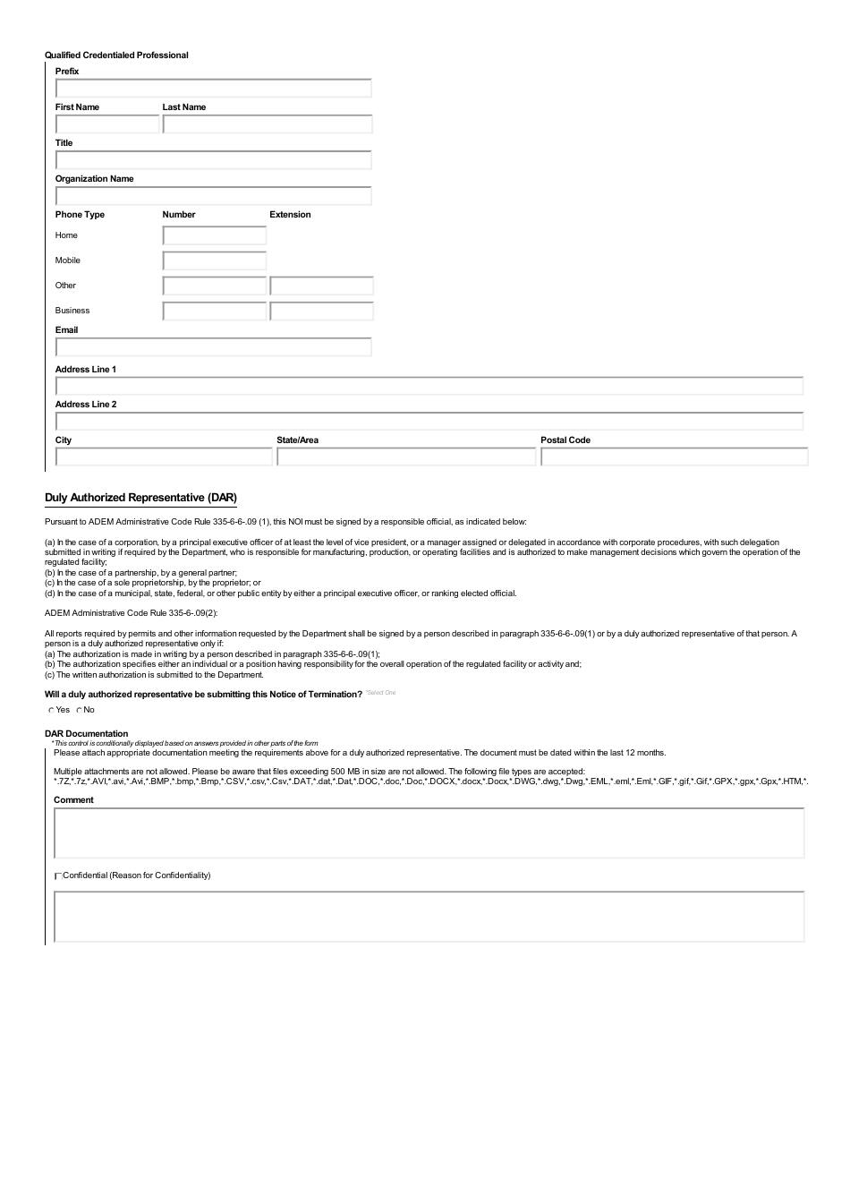ADEM Form 021 Notice of Termination - Npdes General Permit Number Alr100000 - Alabama, Page 5
