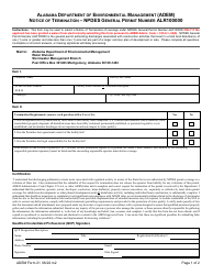 ADEM Form 021 Notice of Termination - Npdes General Permit Number Alr100000 - Alabama, Page 7