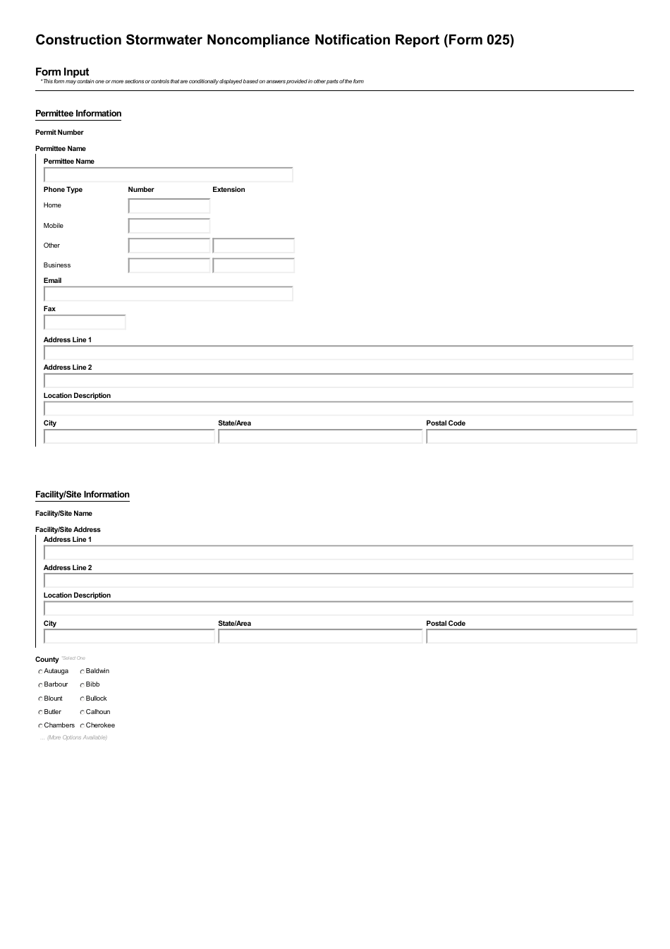 ADEM Form 025 Npdes Construction Stormwater Noncompliance Notification Report - Alabama, Page 3