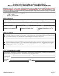 ADEM Form 030 Notice of Termination - Npdes General Permit Number Alg870000 - Alabama, Page 6