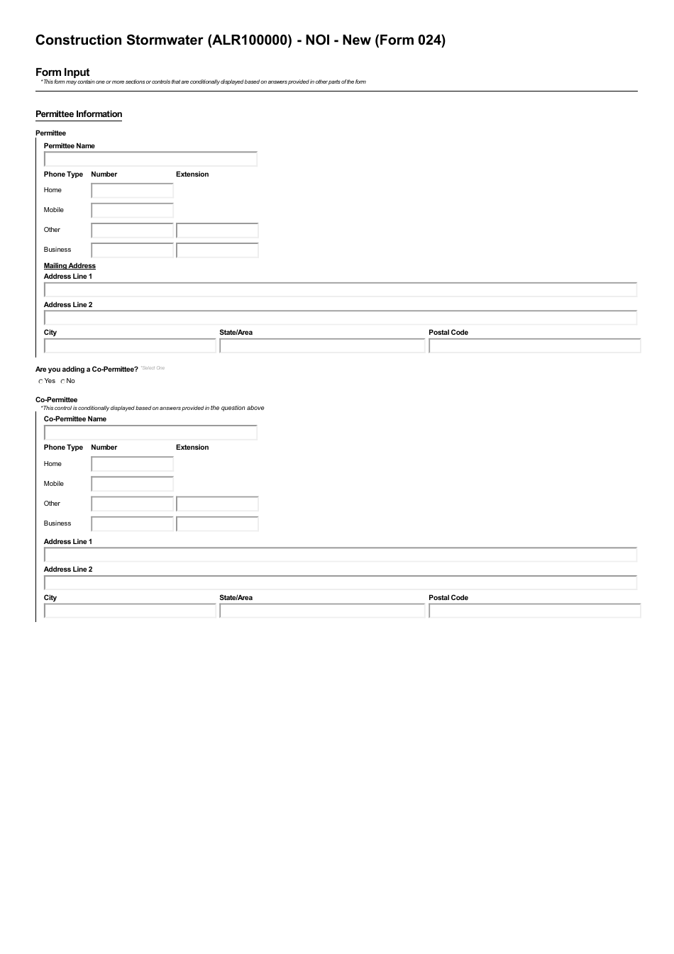 ADEM Form 024 Notice of Intent - Npdes General Permit Number Alr100000 (Construction Stormwater) - Alabama, Page 3