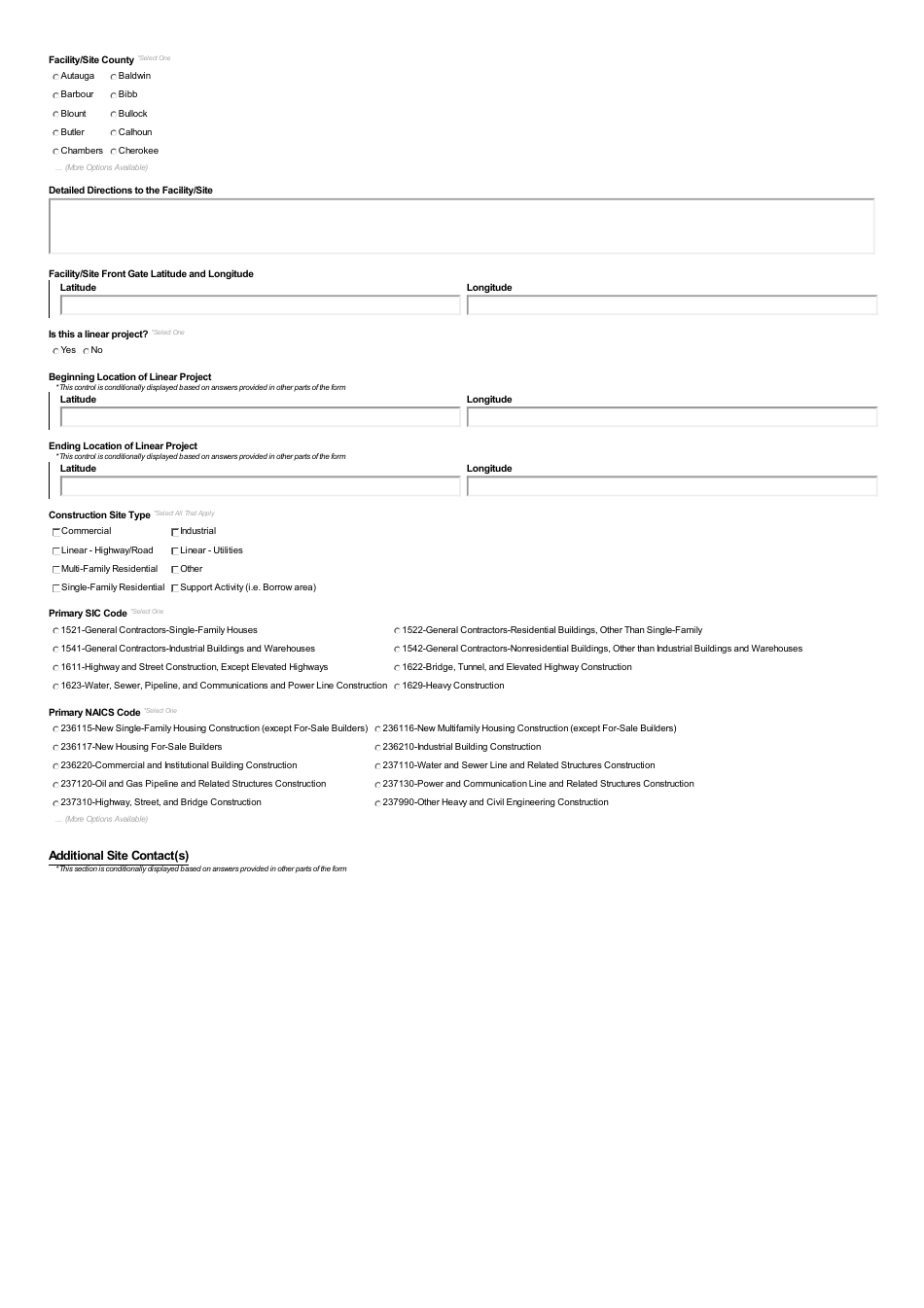 ADEM Form 024 Notice of Intent - Npdes General Permit Number Alr100000 (Construction Stormwater) - Alabama, Page 6
